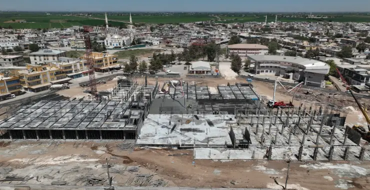 HARRAN YENİ DEVLET HASTANESİ’NDE İNŞAAT ÇALIŞMALARI HIZLA DEVAM EDİYOR 