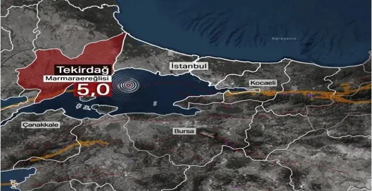 Marmaraereğlisi açıklarında deprem