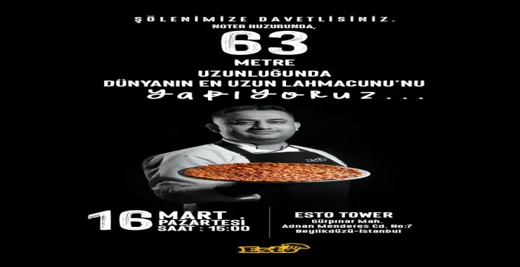 En Uzun Lahmacun Urfa’da Yapılacak