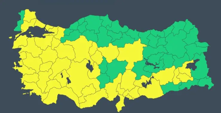 43 il için sarı kod